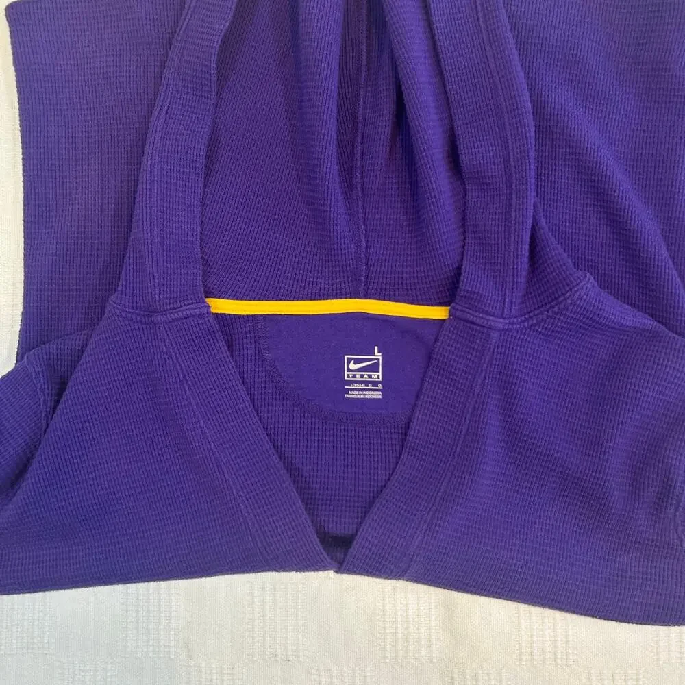 LSU Tigers Womens L Hoodie Nike Team Waffle Knit 12-14 Cotton Poly Blend